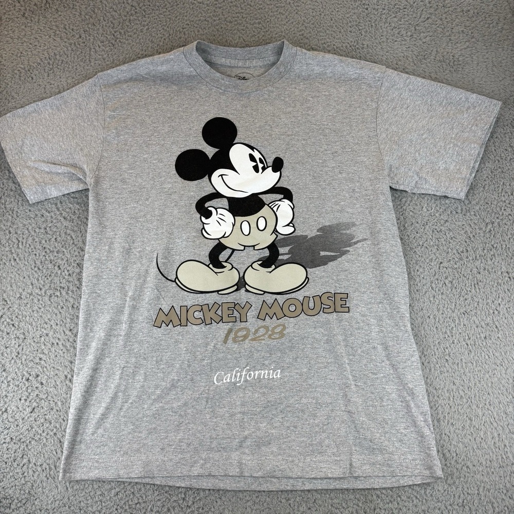 Disney Mickey Mouse Gray Graphic Short Sleeve Tee